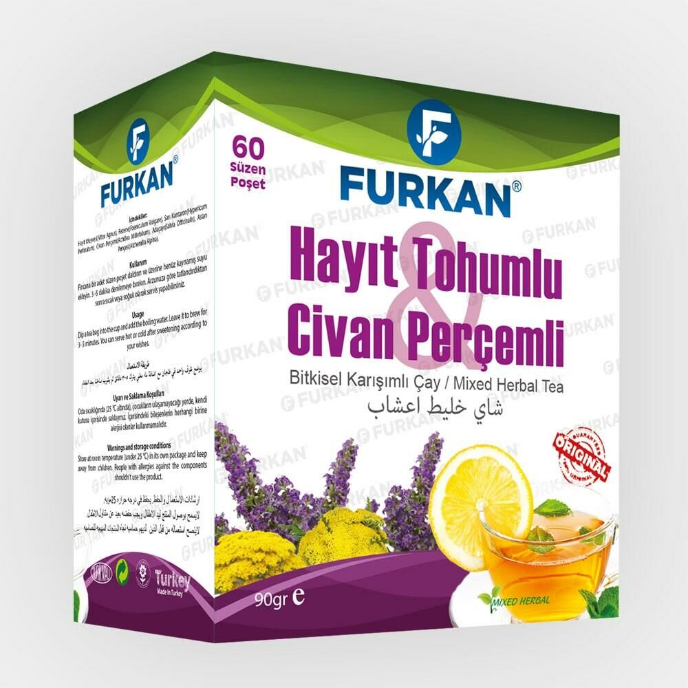 Furkan Hayıt Tohumlu ve Civan Perçemli Çay 60 Süzen Poşet